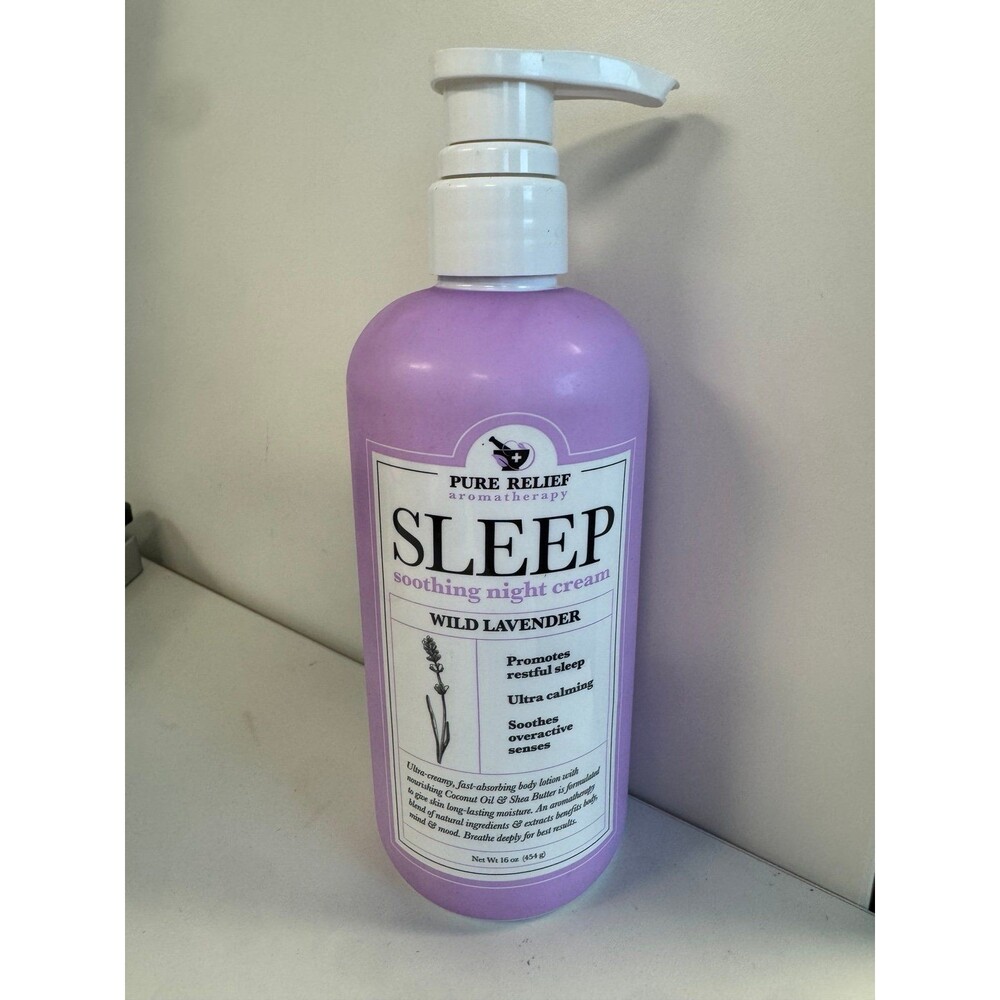 Pure Relief Aromatherapy Set of 1 Sleep Soothing Lavender Night Cream 16 oz new